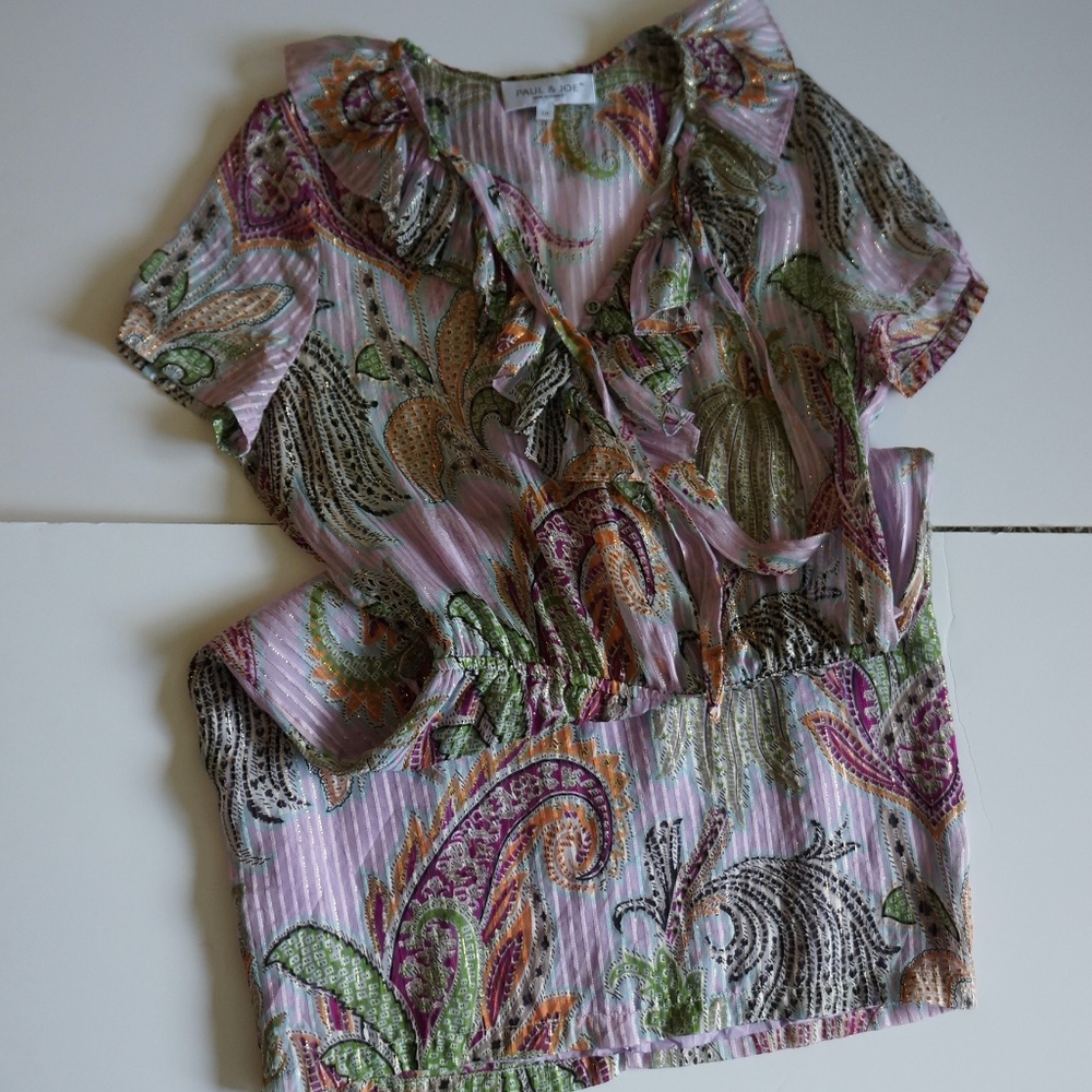 100% silk Paul & Joe floral paisley print dress